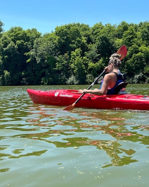 a photo of me kayaking